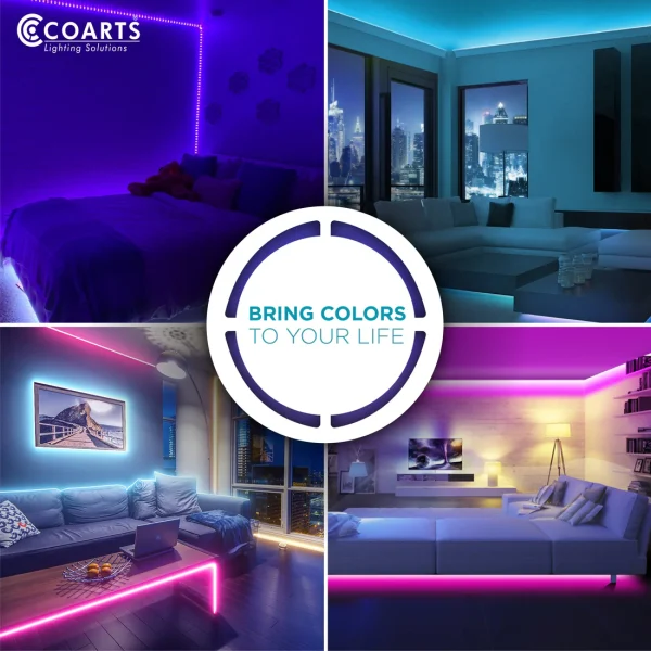 5M-12v RGB Waterproof Remote Control Led Strip Light Kit With Adapter - Image 3