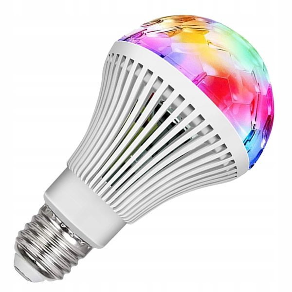 Disco Light Bulb - RGB Rotating E27 3W LED - Image 2