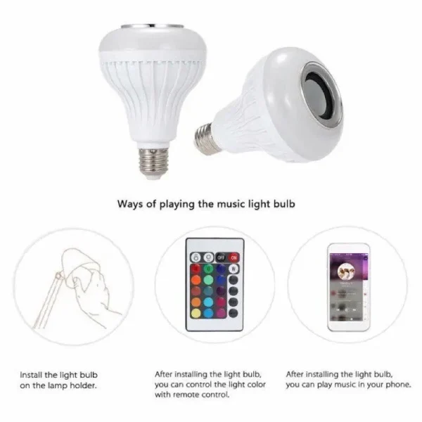 Led music bulb RGB wireless Bluetooth light bulb with speaker - Image 2