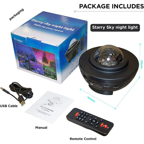 Galaxy Light Projector with Remote & Bluetooth Speaker - Image 4
