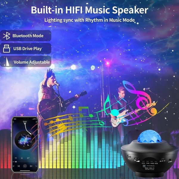 Galaxy Light Projector with Remote & Bluetooth Speaker - Image 3